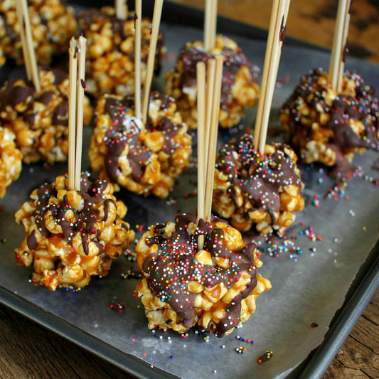 Chocolate Caramel Popcorn Balls