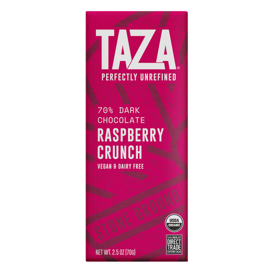 Taza Raspberry Crunch dark chocolate bar