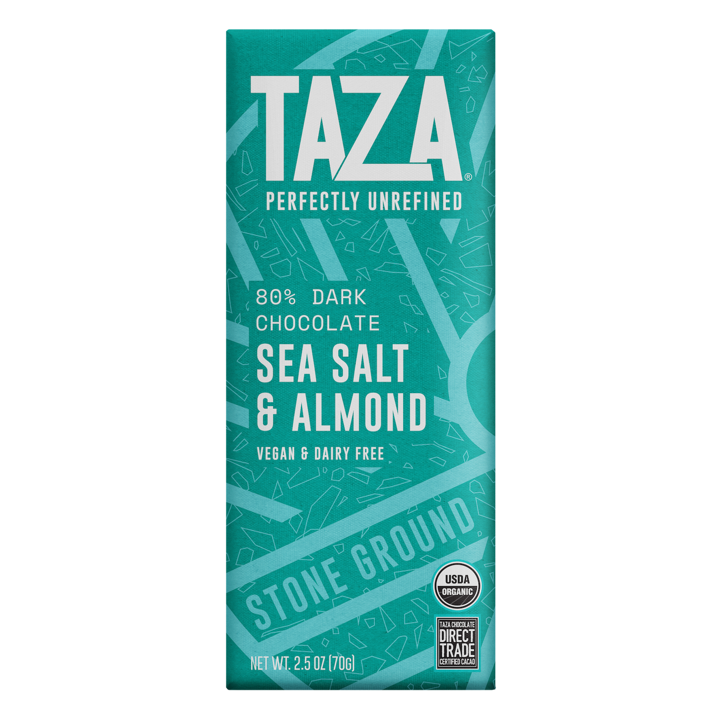 Taza 80% cacao Sea Salt & Almond chocolate bar