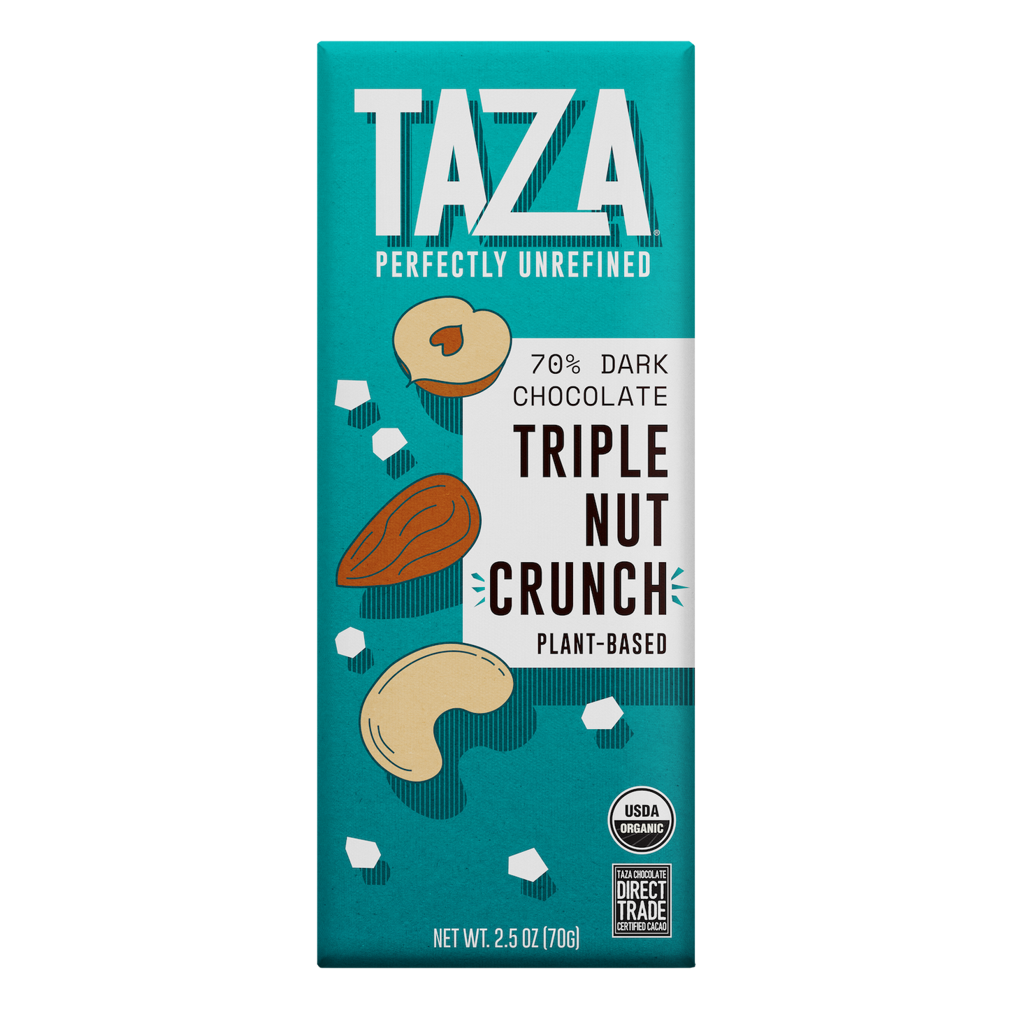 Taza Chocolate 70% dark Triple Nut Crunch Bar