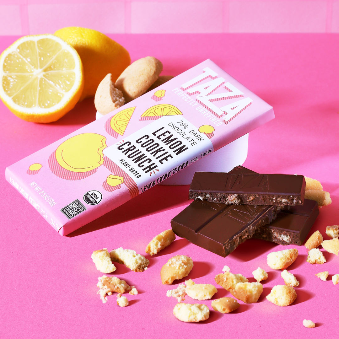 Taza Chocolate 70% dark Lemon Cookie Crunch Bar